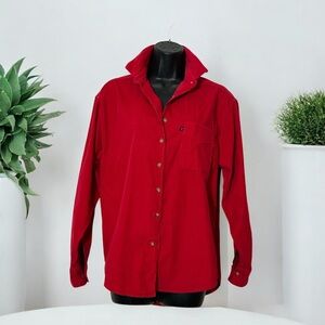 Mountain Lake women's‎ size small Red Button-Up Corduroy shirt (F22)